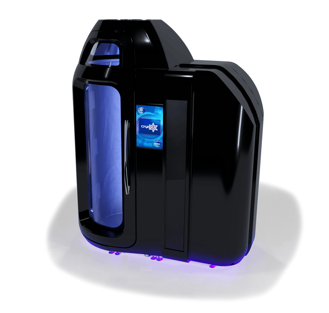 Vacuactivus whole-body cryotherapy chamber with sleek design and glowing interior for optimal recovery