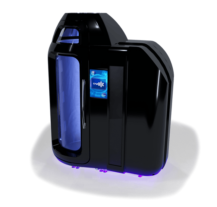 Vacuactivus whole-body cryotherapy chamber with sleek design and glowing interior for optimal recovery