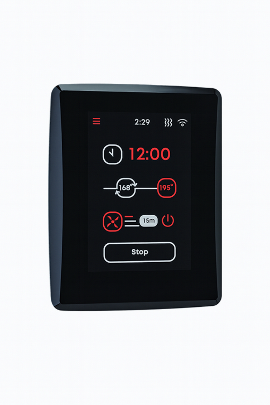Saunum WiFi sauna heater package control panel with digital display and customizable settings